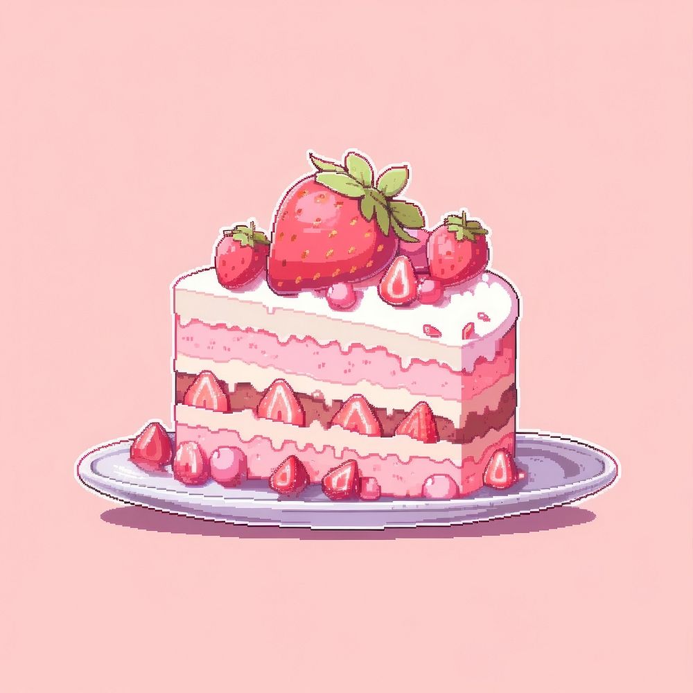 Mousse cake strawberry dessert fruit. AI generated Image by rawpixel.