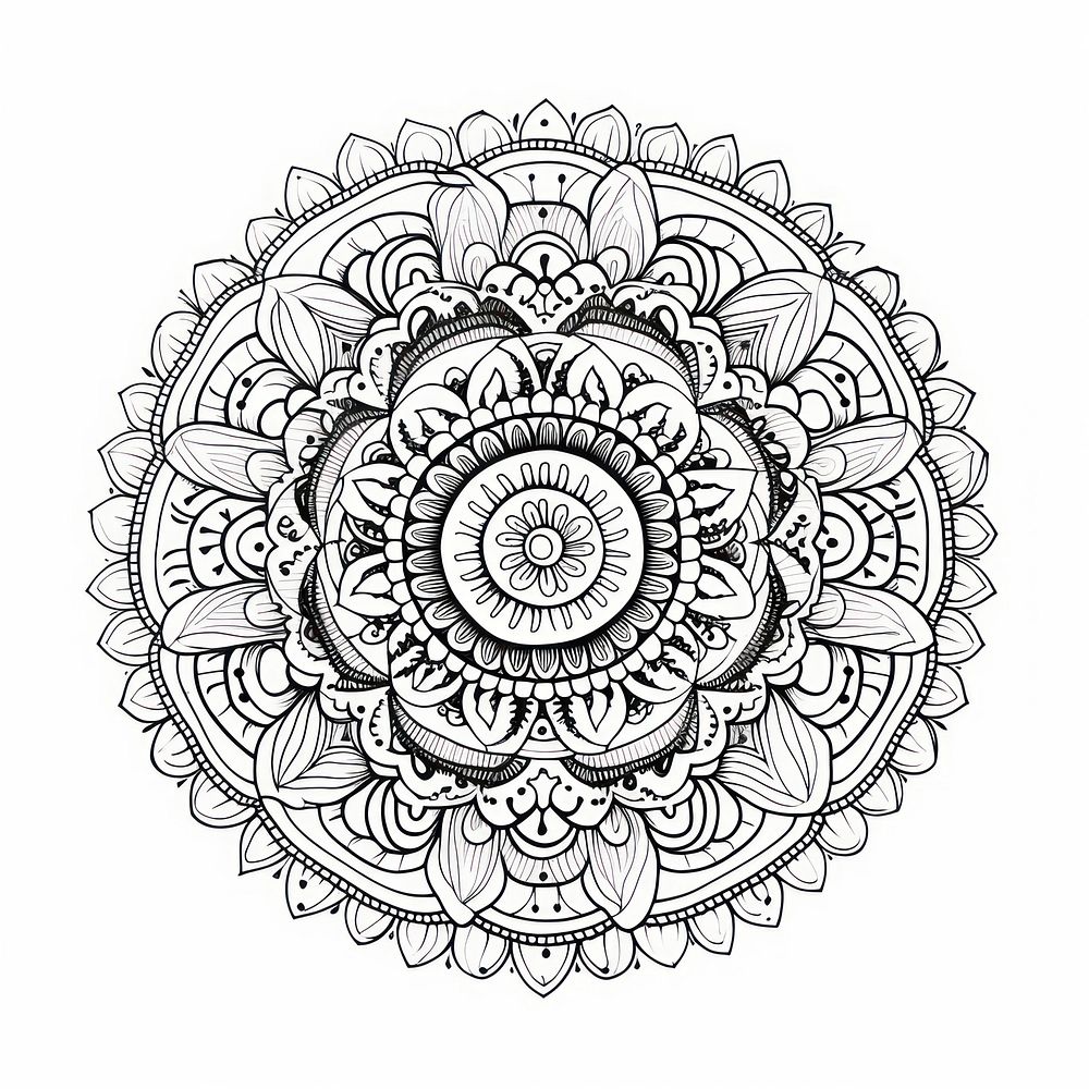 Line art of mandala backgrounds pattern drawing.