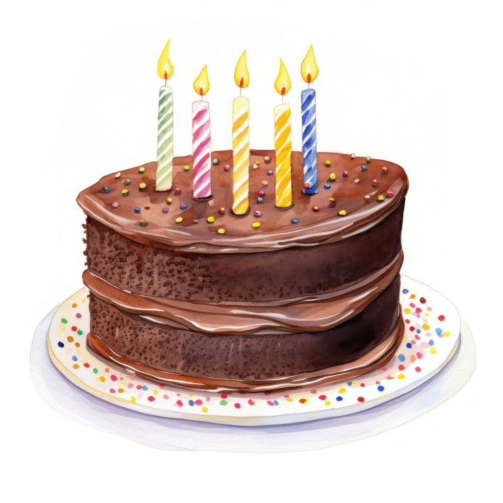 Cake chocolate birthday dessert. AI generated Image by rawpixel.