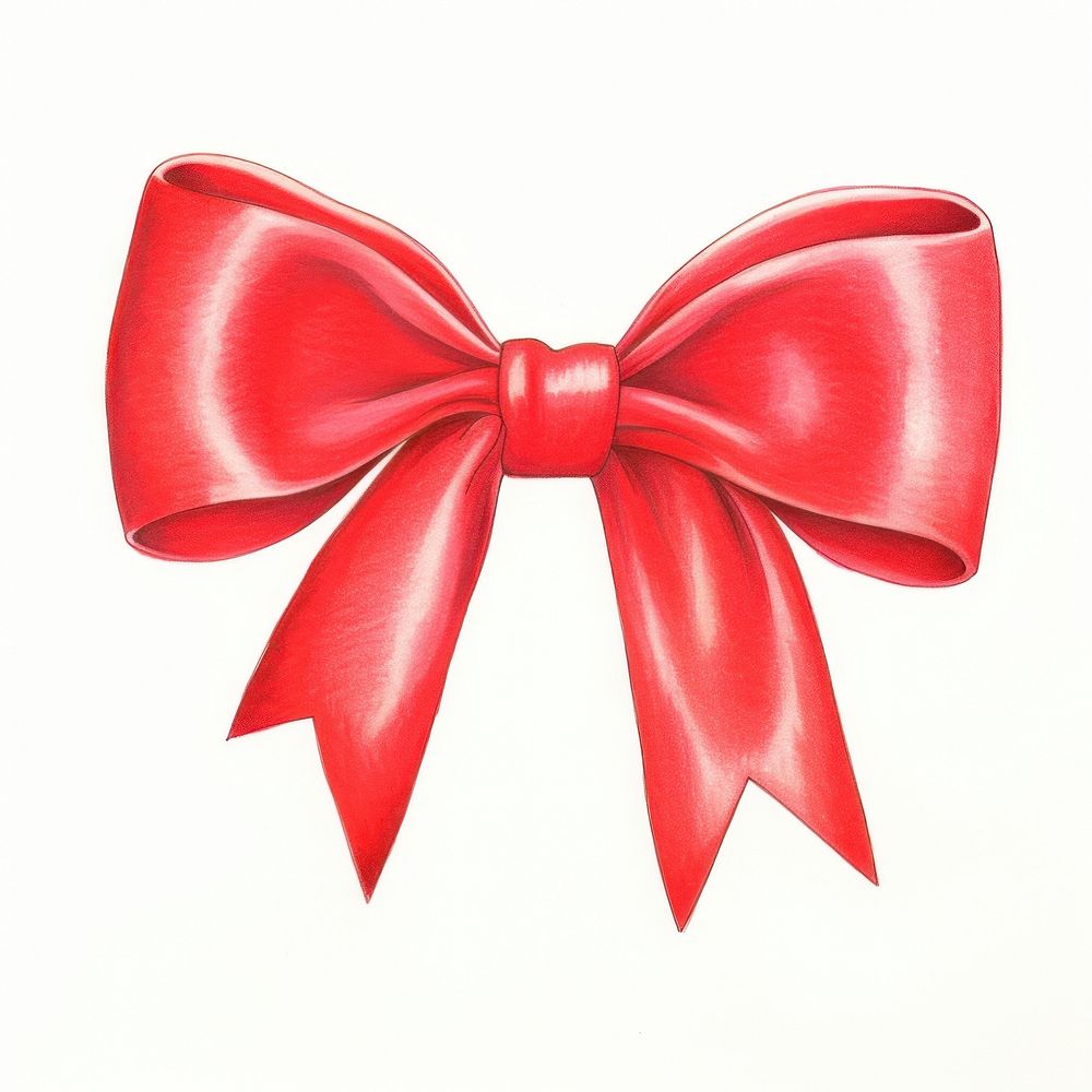 Drawing paper bow red. AI generated Image by rawpixel.
