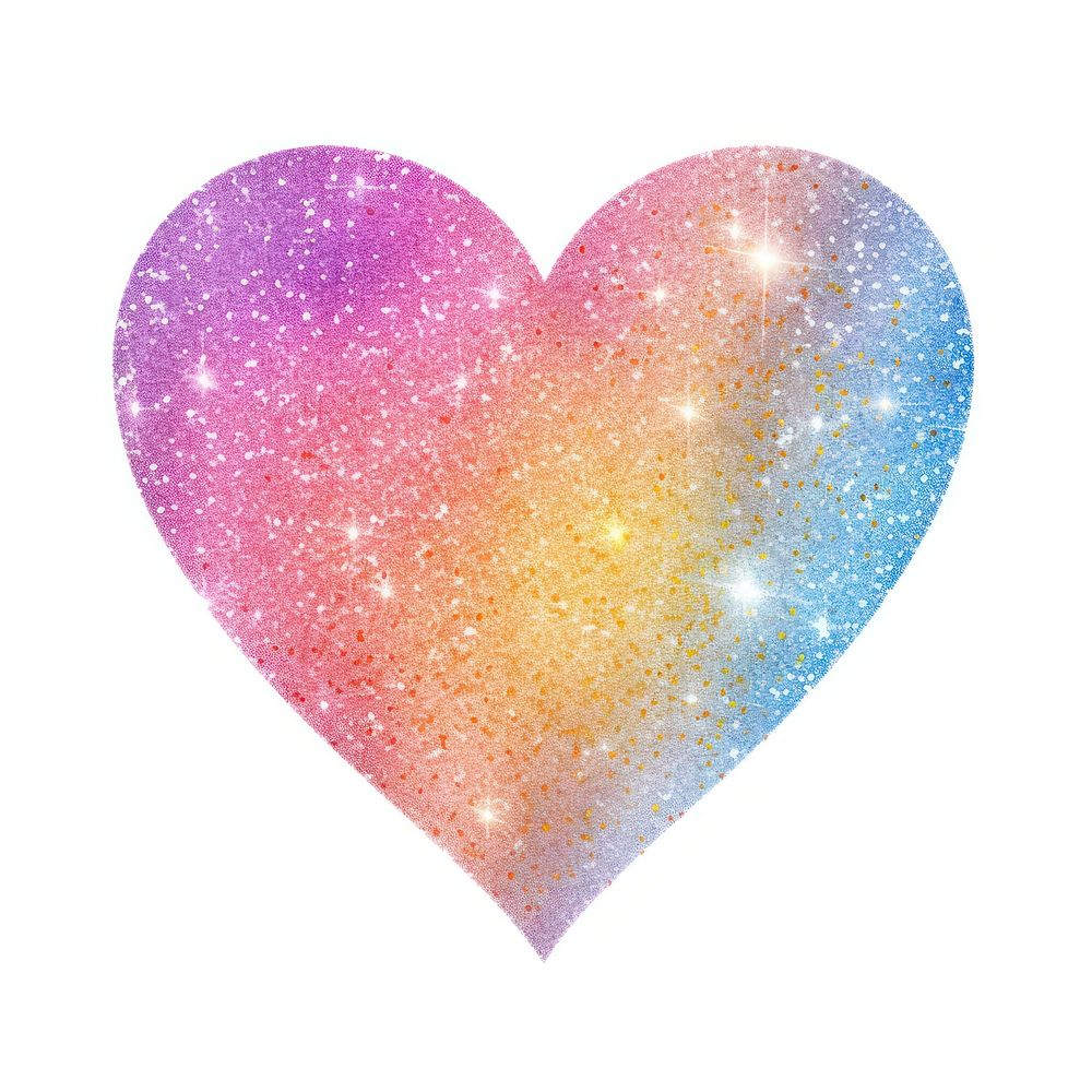 Heart icon glitter shape white background. AI generated Image by rawpixel.