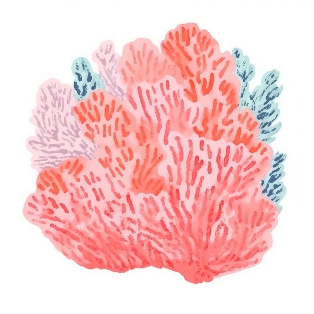 Coral art white background invertebrate. AI generated Image by rawpixel.