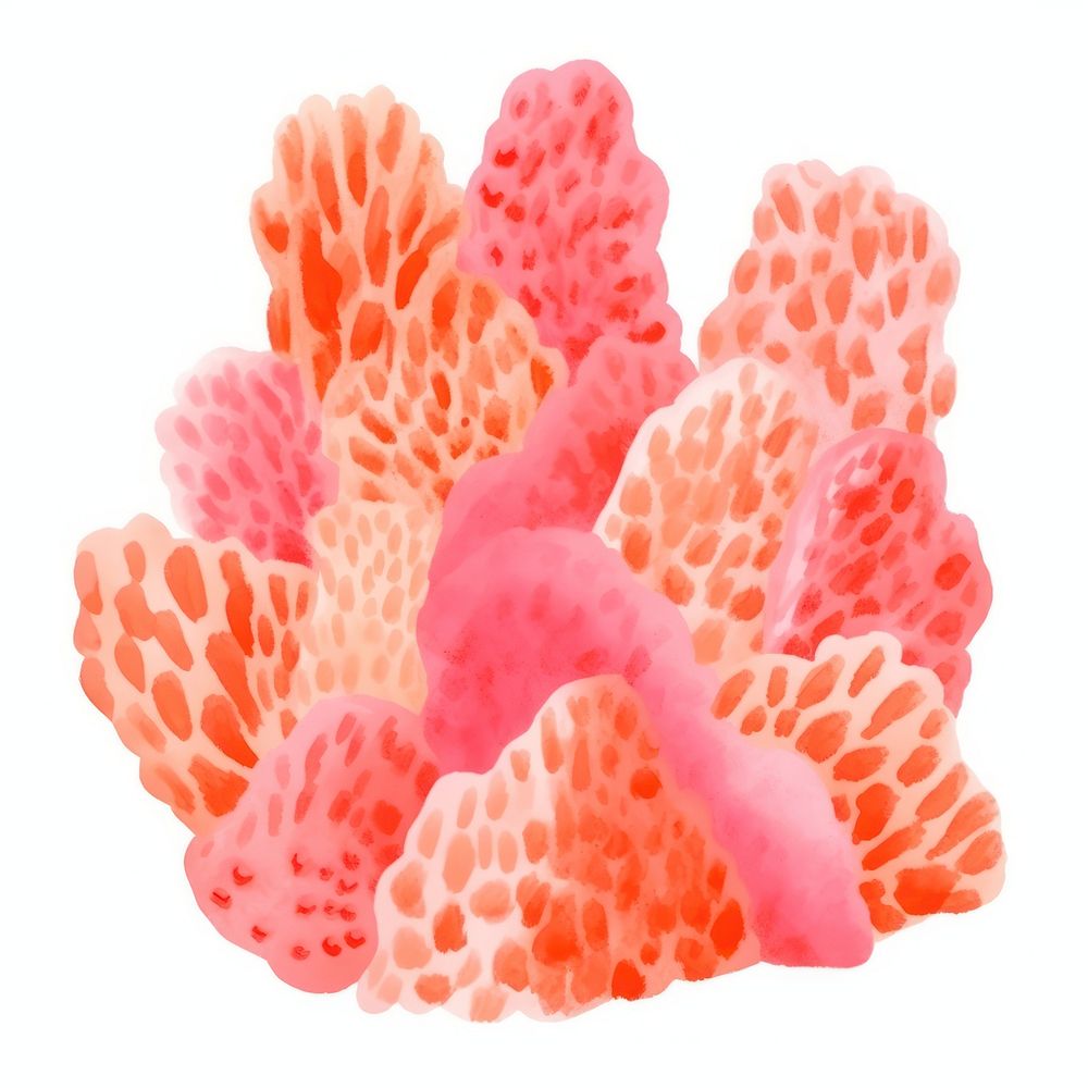 Coral white background microbiology invertebrate. AI generated Image by rawpixel.