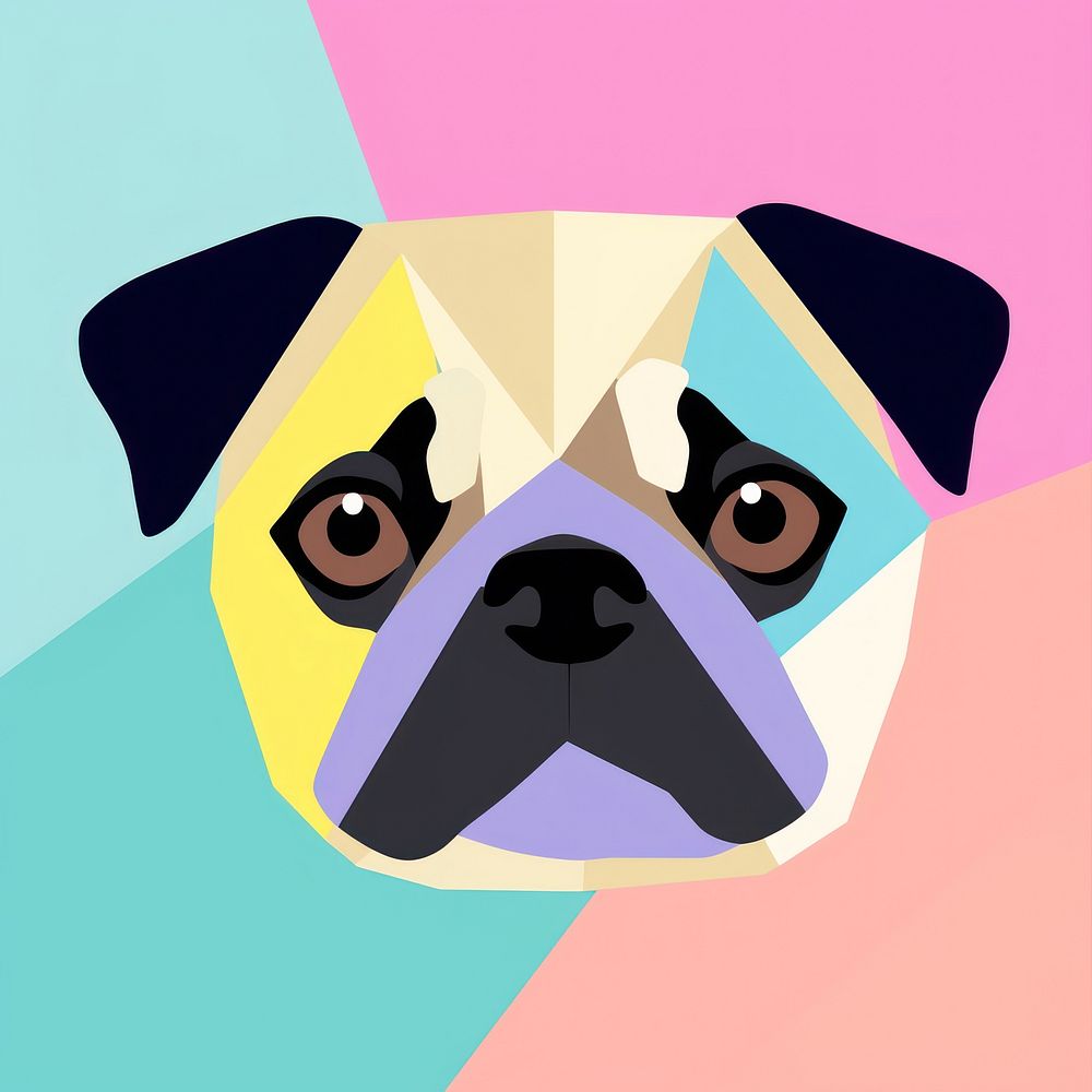 Abstract dog pug animal mammal pet. AI generated Image by rawpixel.