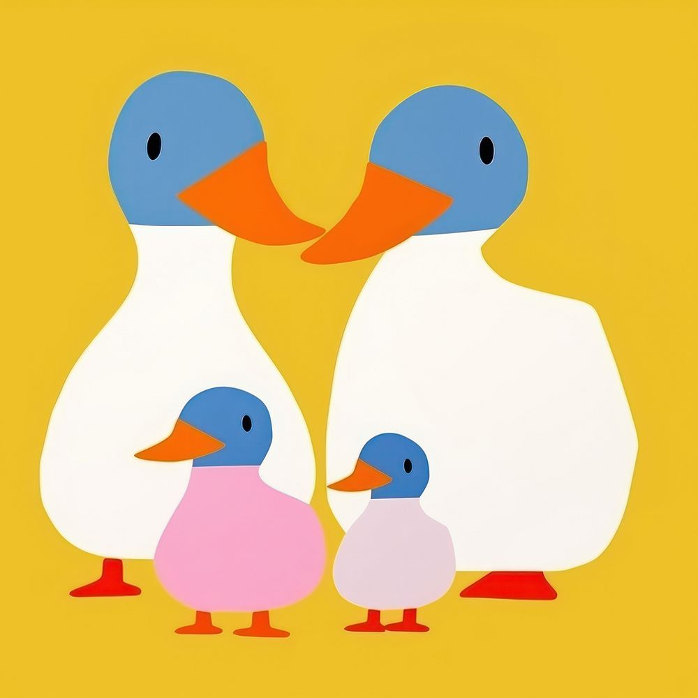 Abstract family of duck animal bird togetherness. AI generated Image by rawpixel.