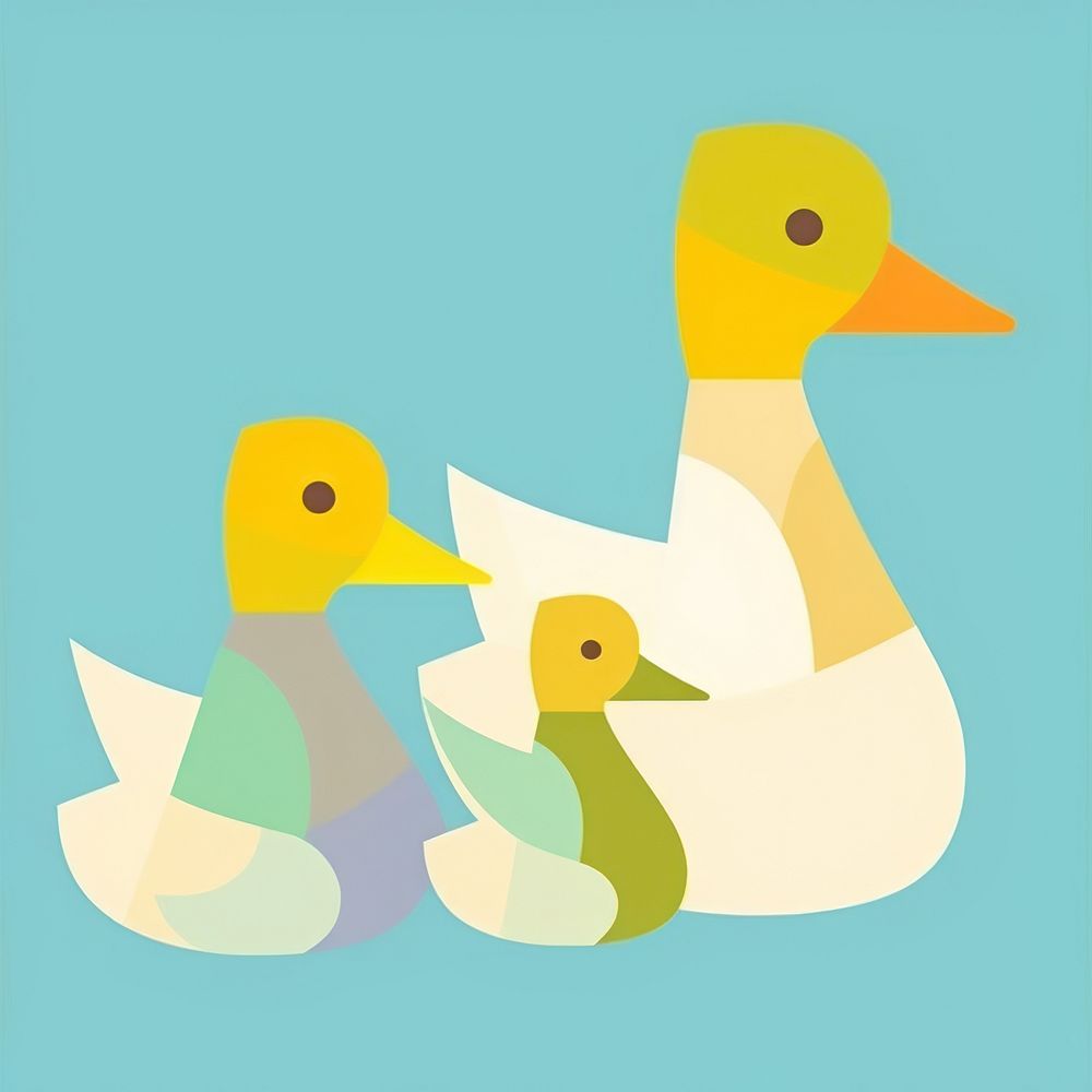 Abstract family of duck animal nature bird. AI generated Image by rawpixel.