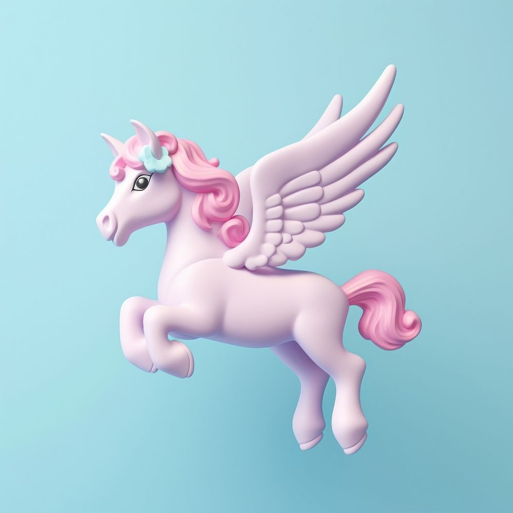 Flying unicorn figurine animal mammal. AI generated Image by rawpixel.