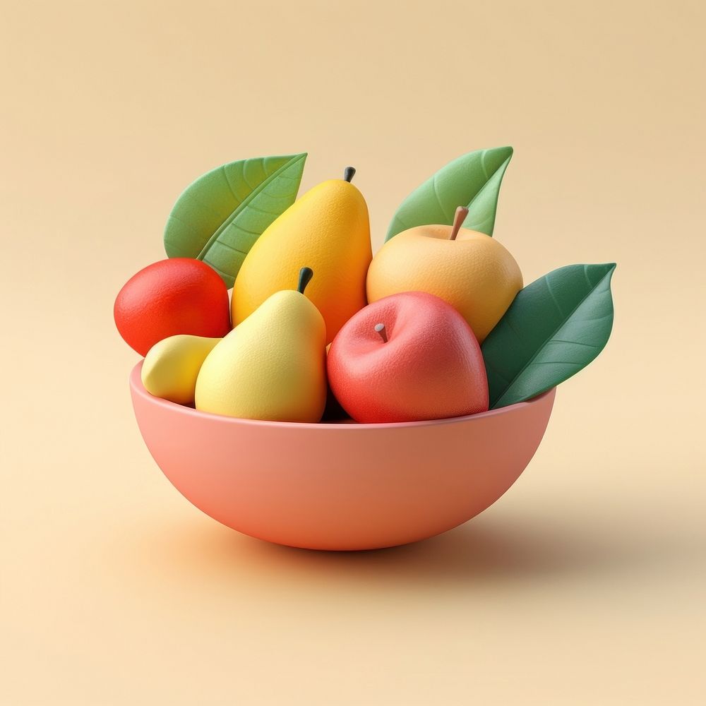 Fruit in a bowl apple plant food. AI generated Image by rawpixel.