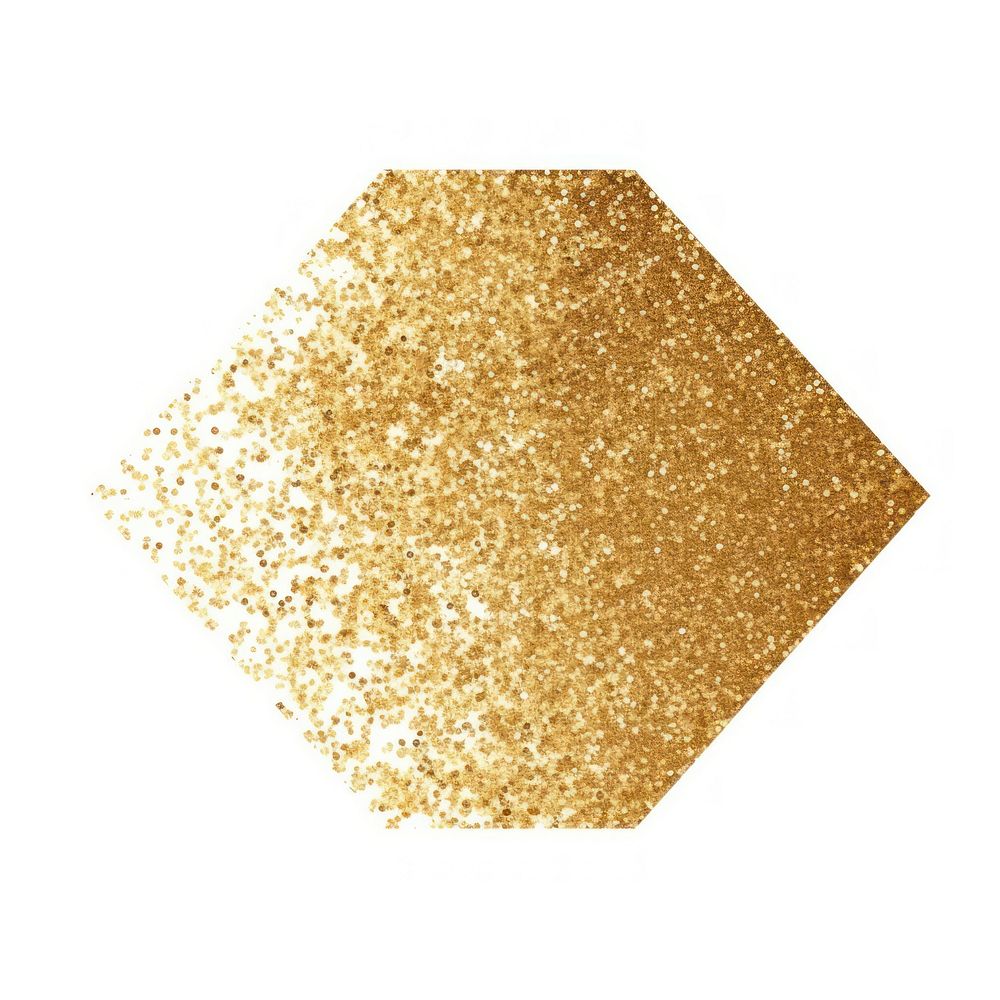 Hexagon icon glitter gold shape.