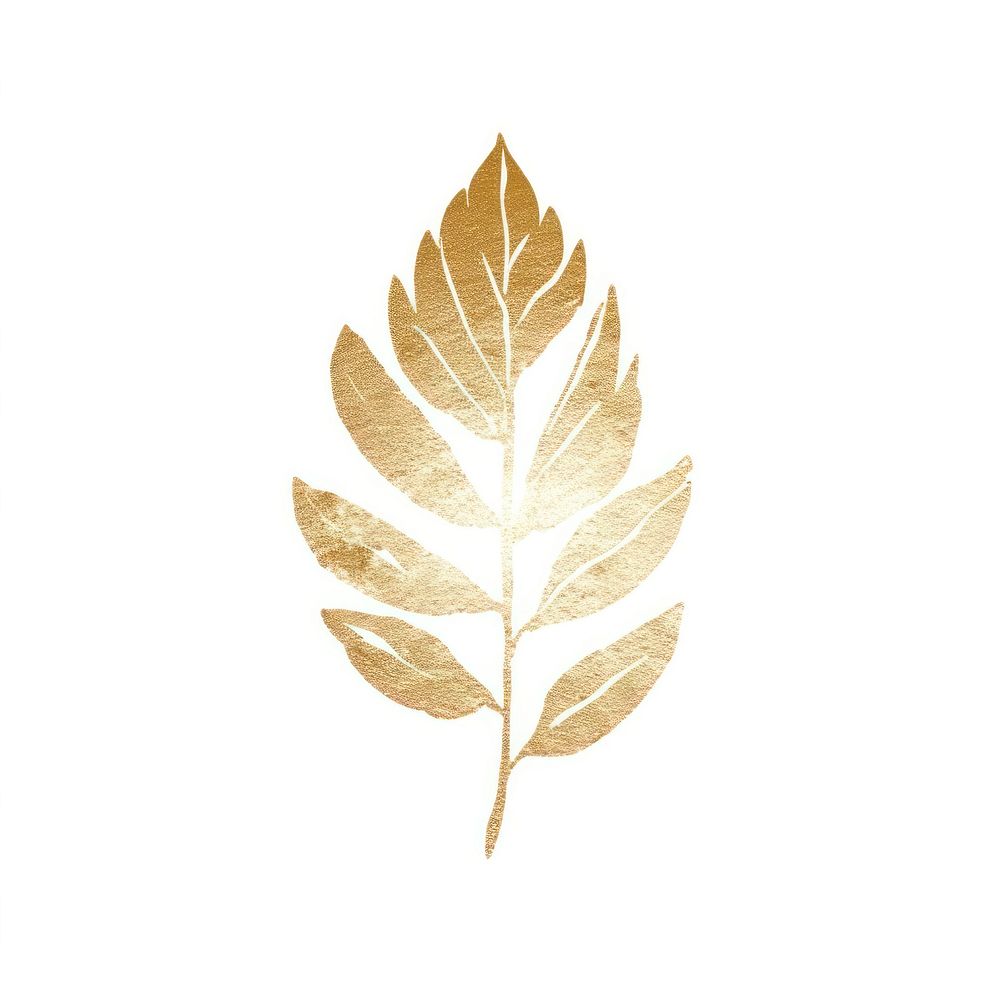 Simple leaf icon plant gold white background. AI generated Image by rawpixel.