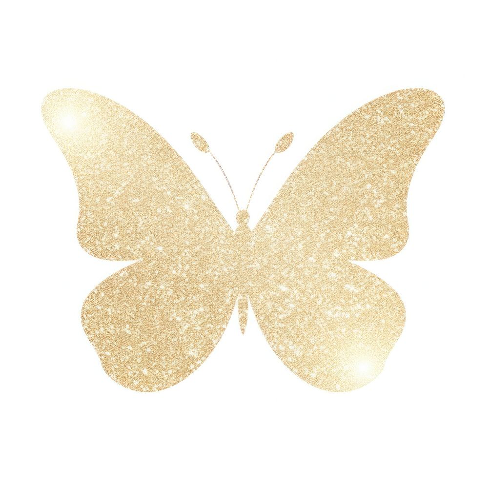 Butterfly icon glitter gold white background. AI generated Image by rawpixel.
