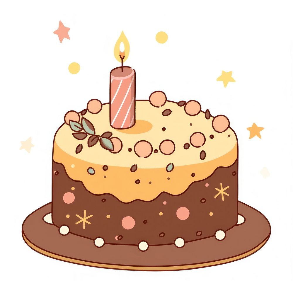 A birthday chocolate cake dessert food sachertorte. AI generated Image by rawpixel.