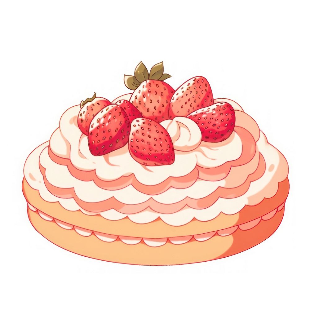 Pie strawberry dessert cream. AI generated Image by rawpixel.