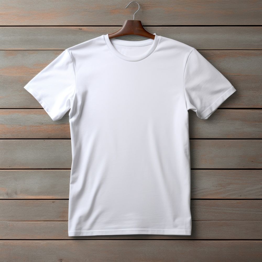 White Male Tshirt Mockup t-shirt sleeve white. AI generated Image by rawpixel.