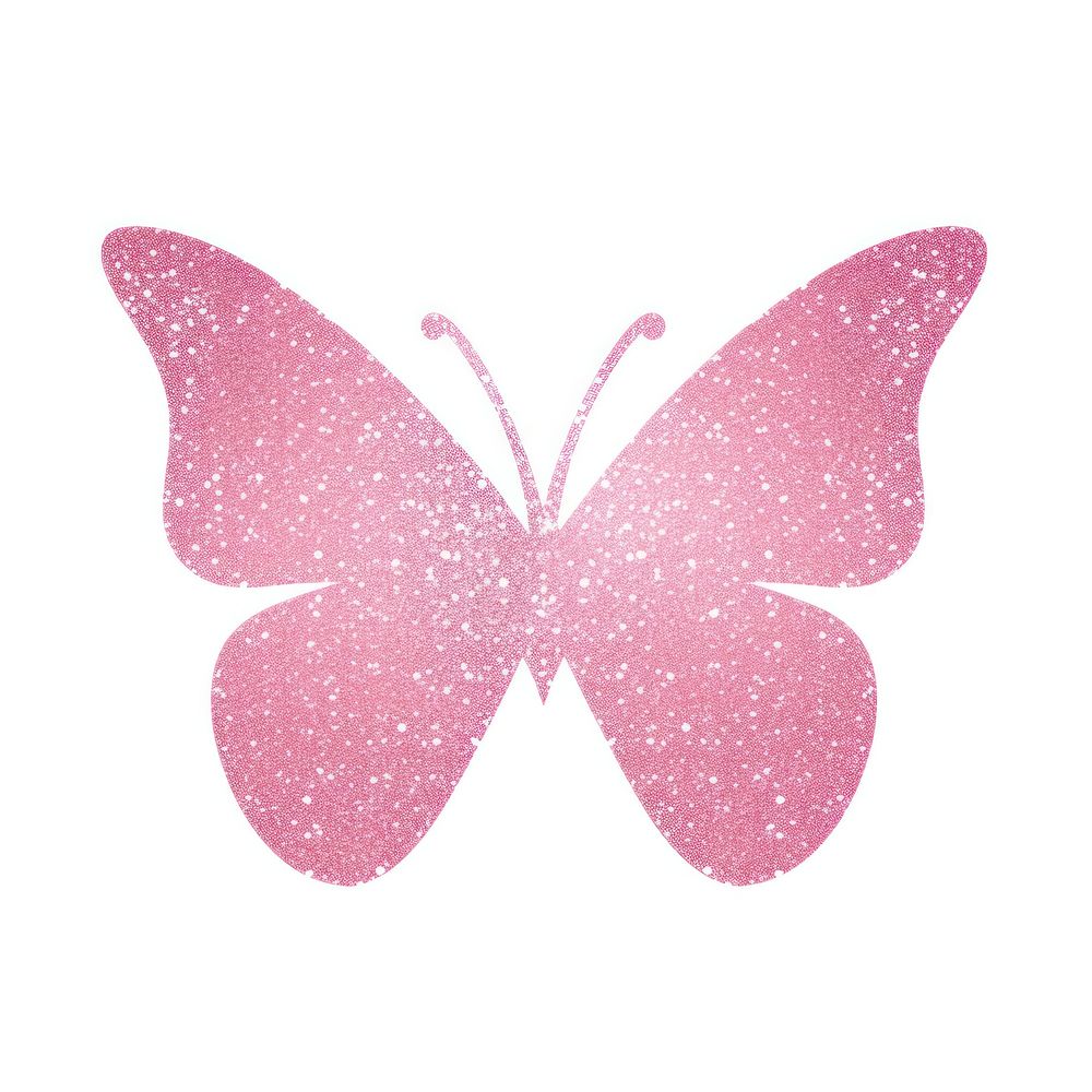 Butterfly icon glitter pink white background. AI generated Image by rawpixel.