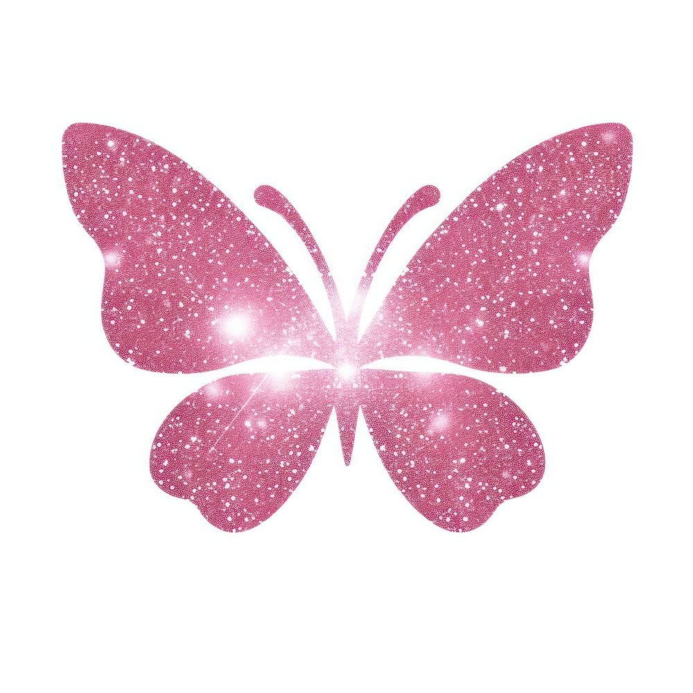 Butterfly icon glitter petal pink. AI generated Image by rawpixel.