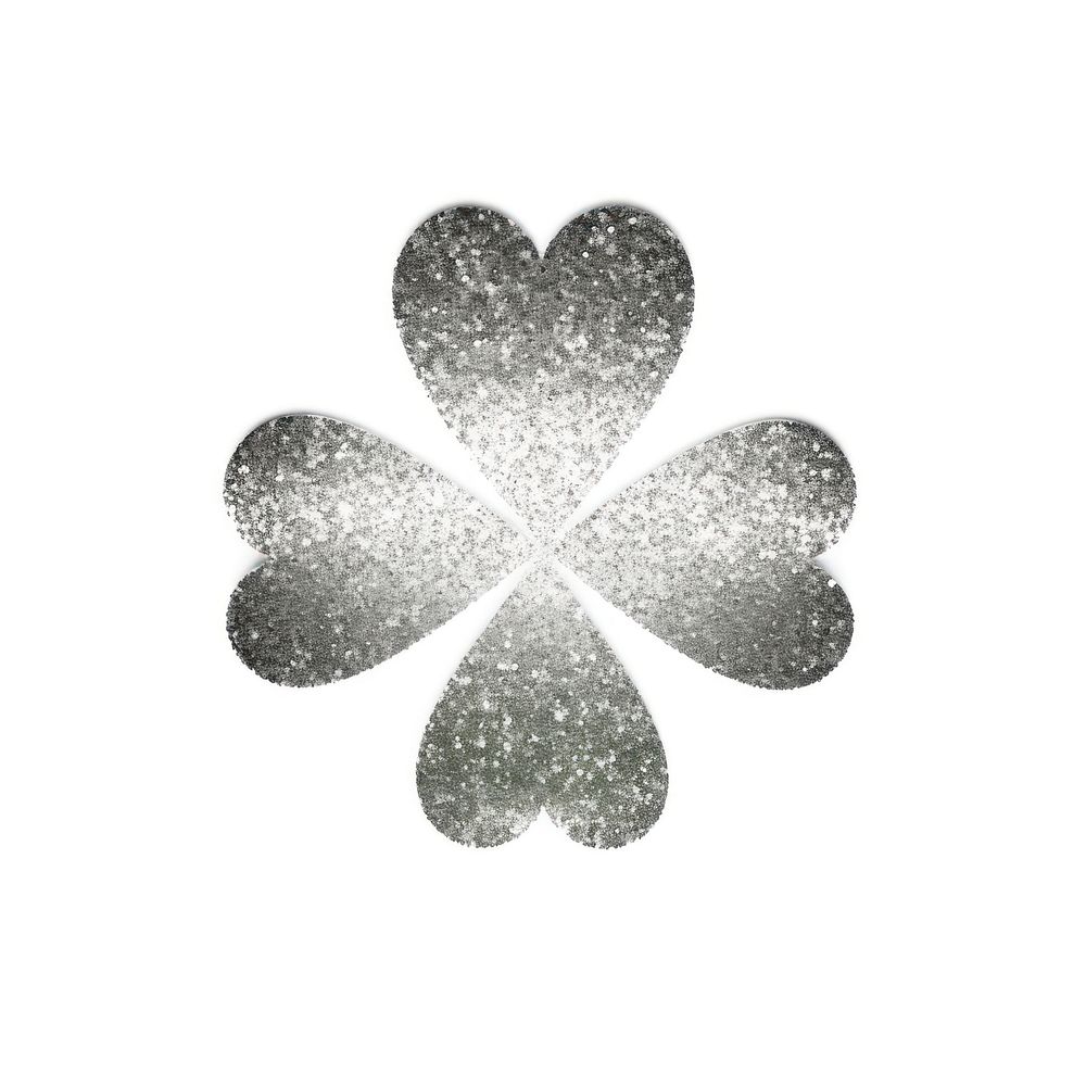 Clover icon glitter shape white background. AI generated Image by rawpixel.