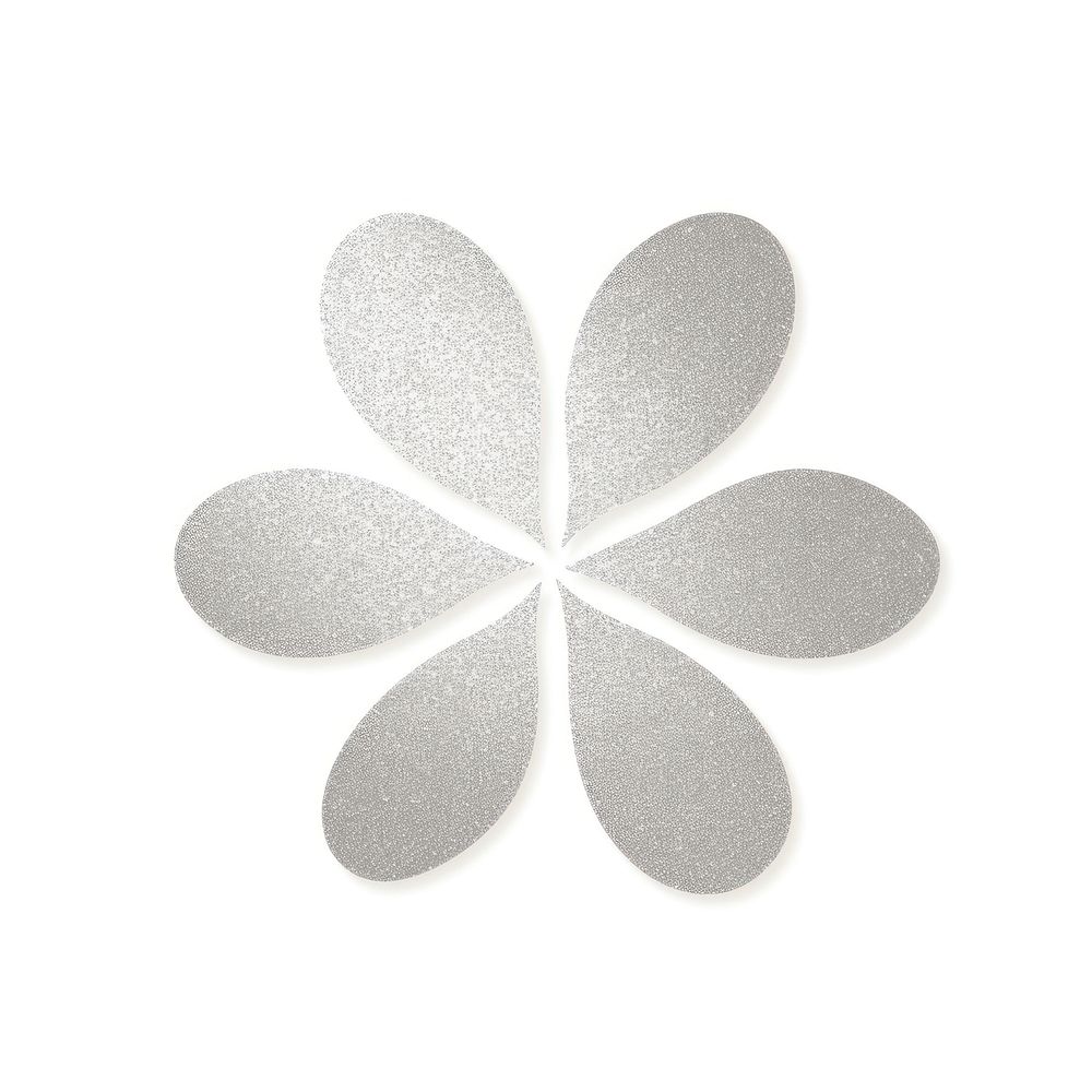 Simple flower icon silver shape white background. AI generated Image by rawpixel.