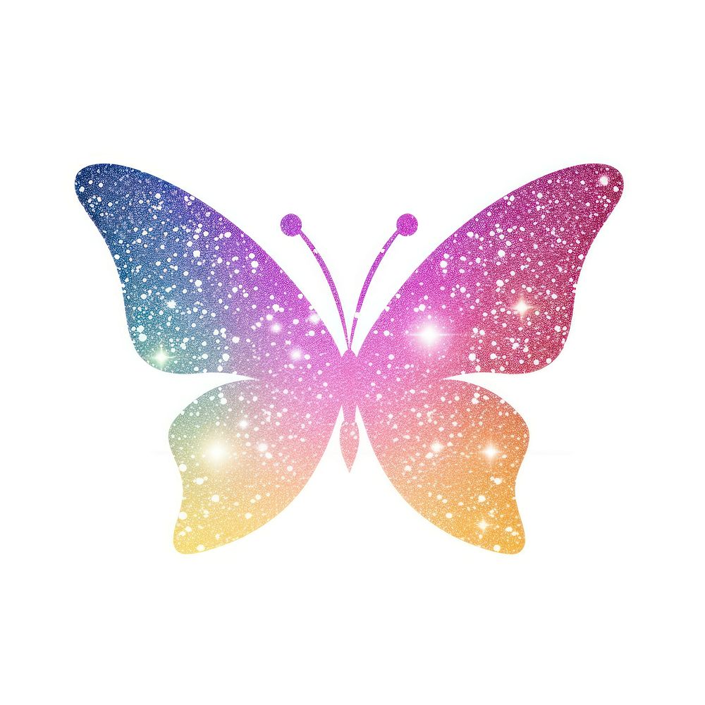 Butterfly icon glitter purple petal. AI generated Image by rawpixel.