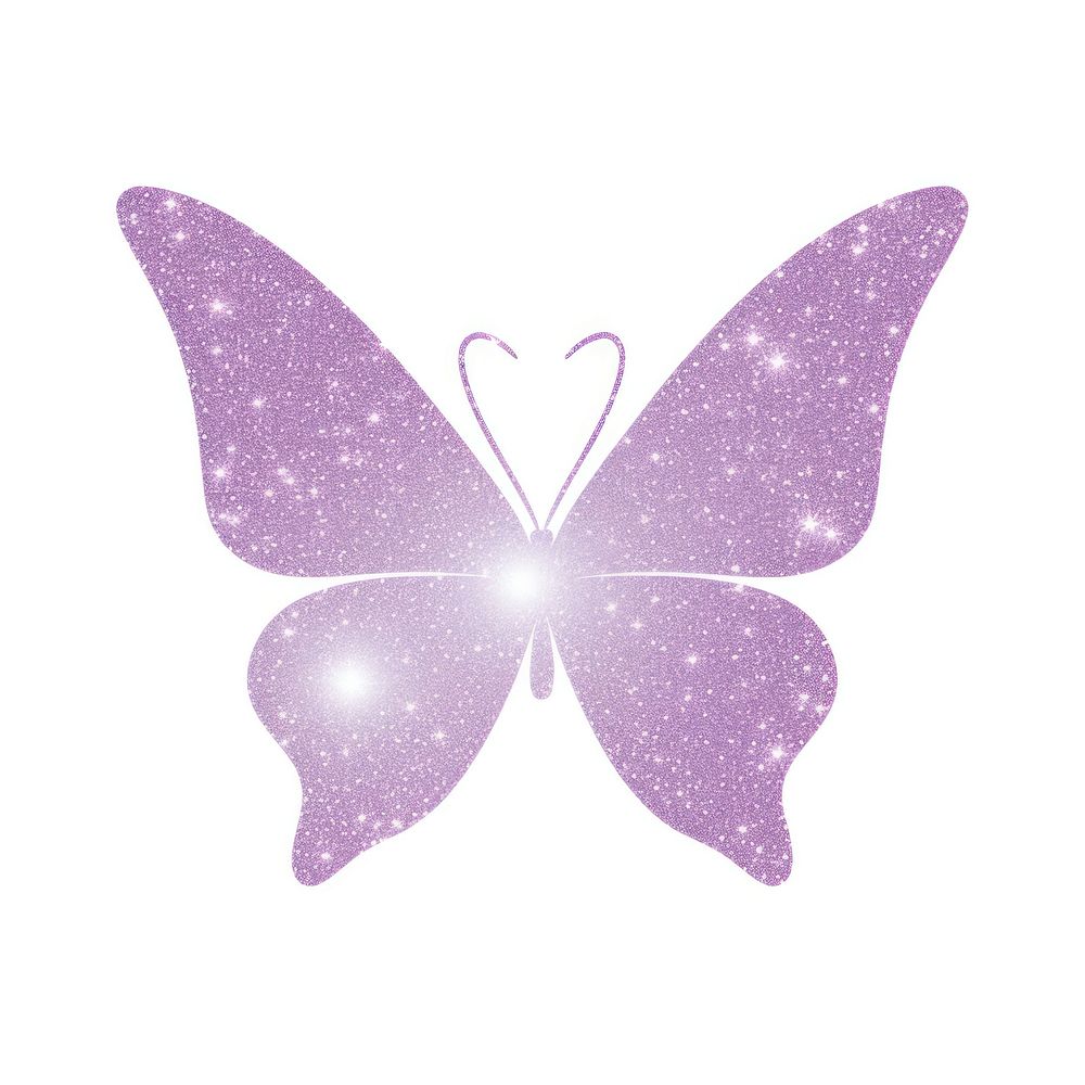 Butterfly icon purple glitter shape. AI generated Image by rawpixel.