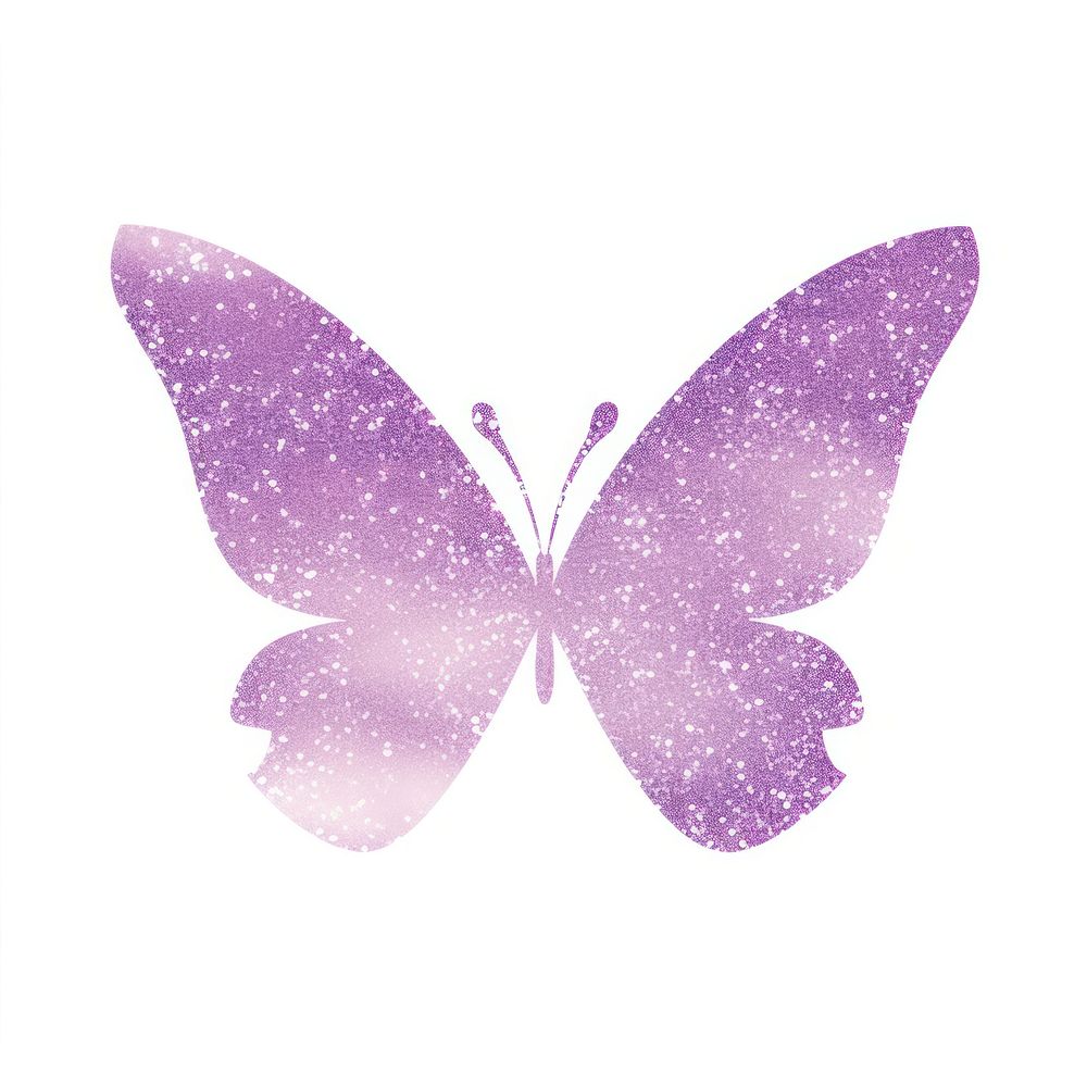 Butterfly icon purple glitter petal. AI generated Image by rawpixel.