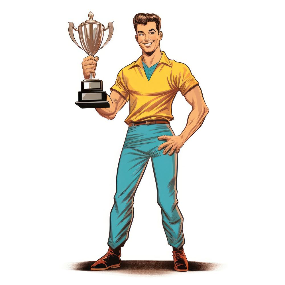 Trophy trophy adult white background. AI generated Image by rawpixel.