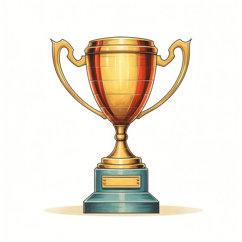 Trophy trophy white background achievement. AI generated Image by rawpixel.