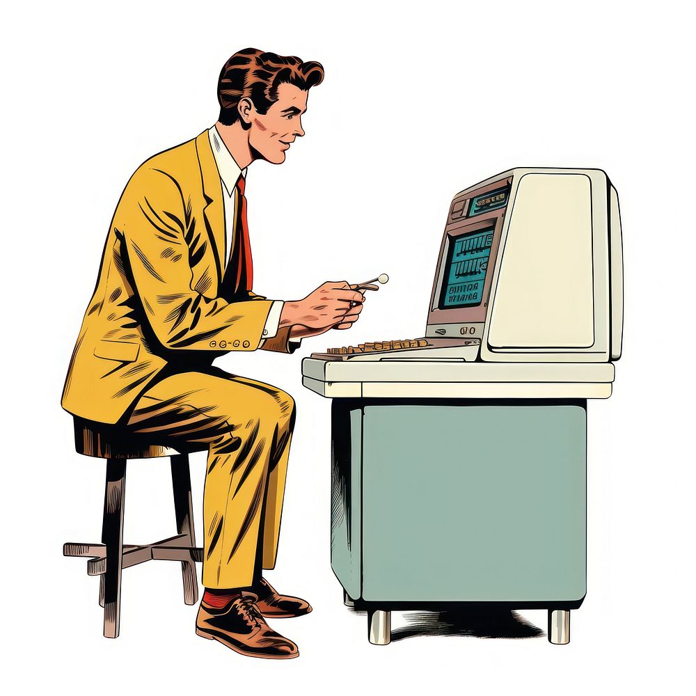 Computer computer sitting adult. AI generated Image by rawpixel.