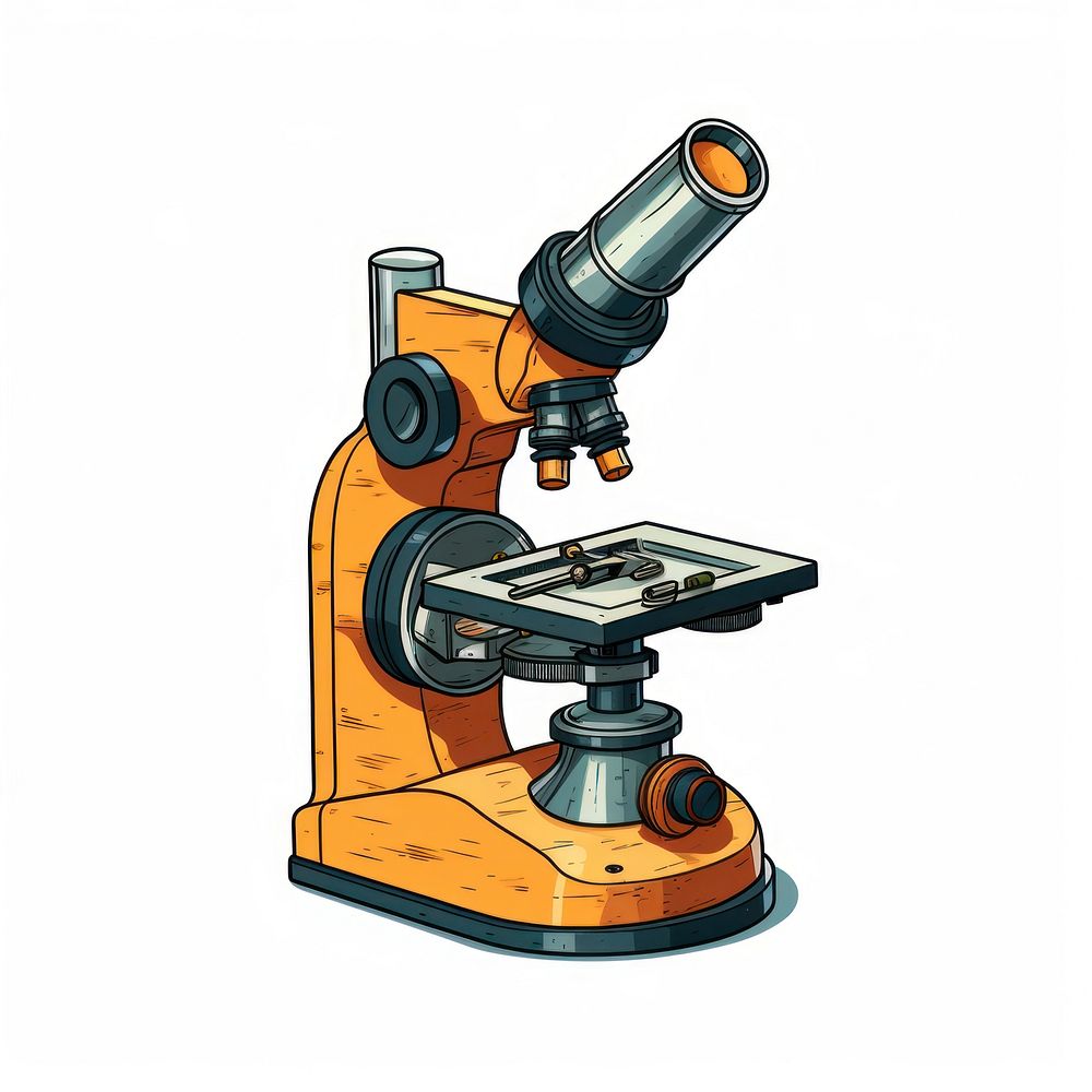 Microscope microscope white background technology. AI generated Image by rawpixel.