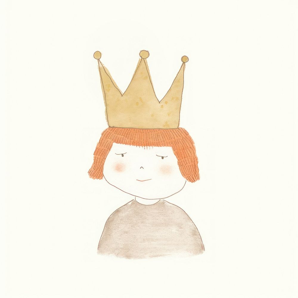 A girl wearing crown character white background anthropomorphic representation. AI generated Image by rawpixel.