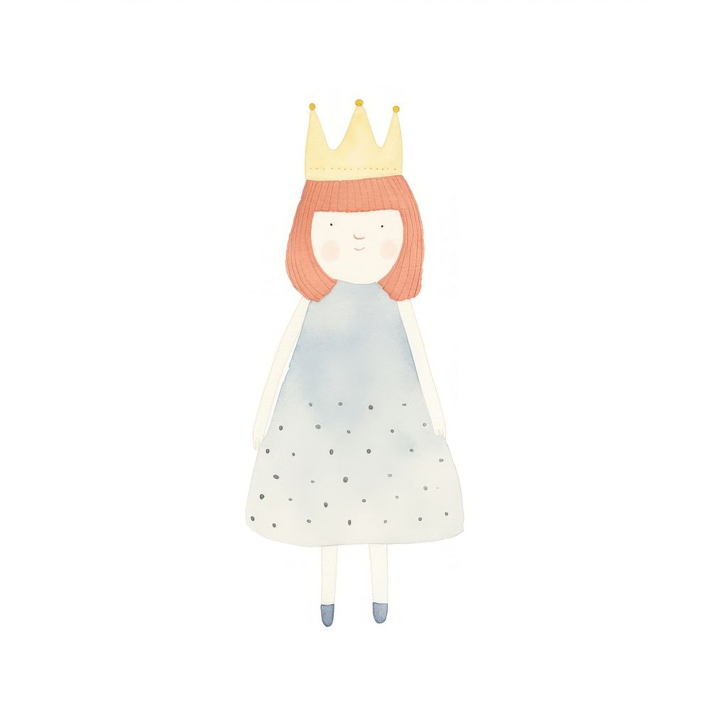 A girl wearing crown character child white background representation. AI generated Image by rawpixel.