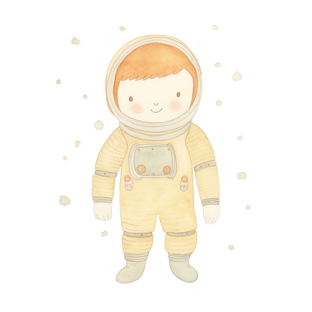 Astronaut boy character sketch white background illustrated. AI generated Image by rawpixel.