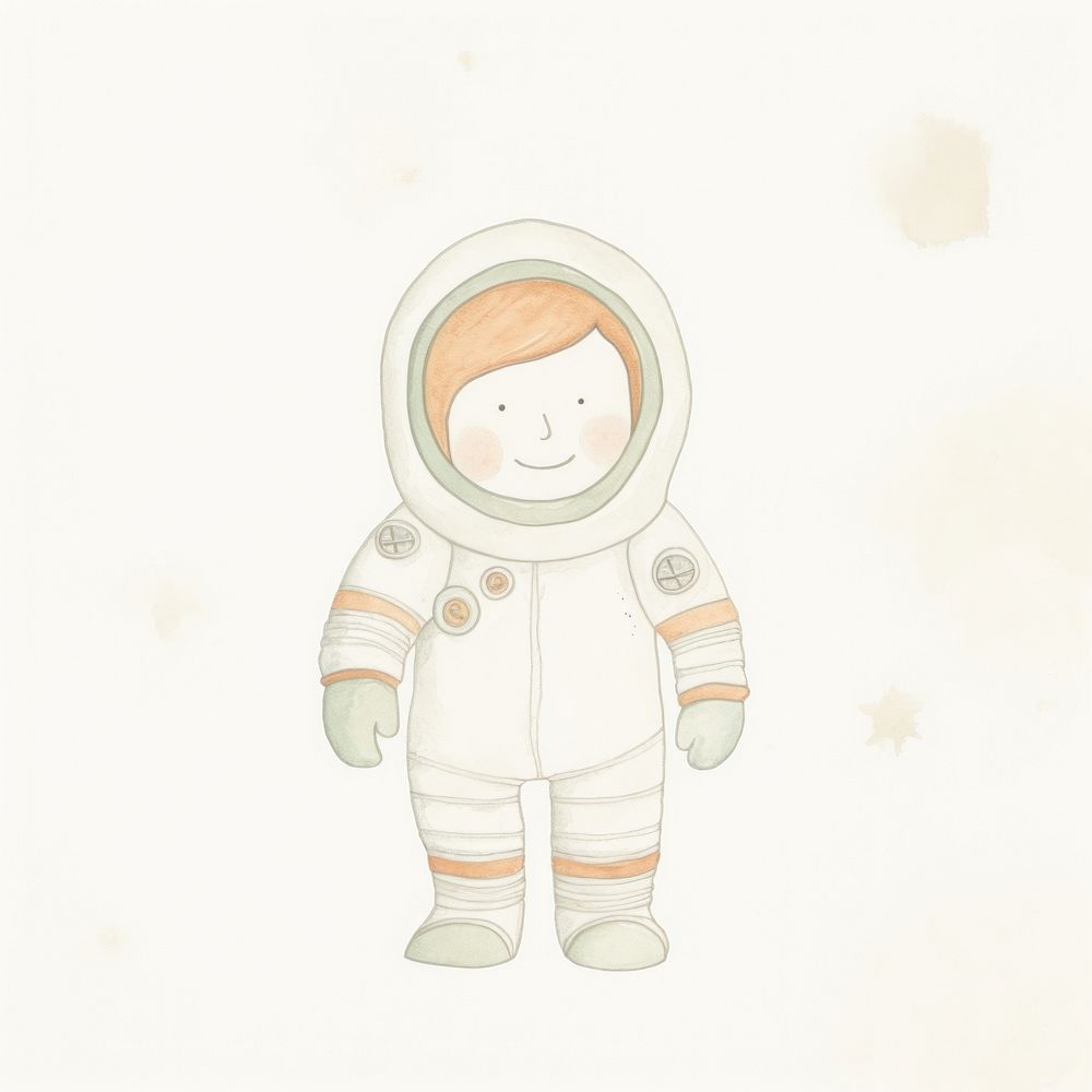 Astronaut boy character drawing sketch representation. AI generated Image by rawpixel.