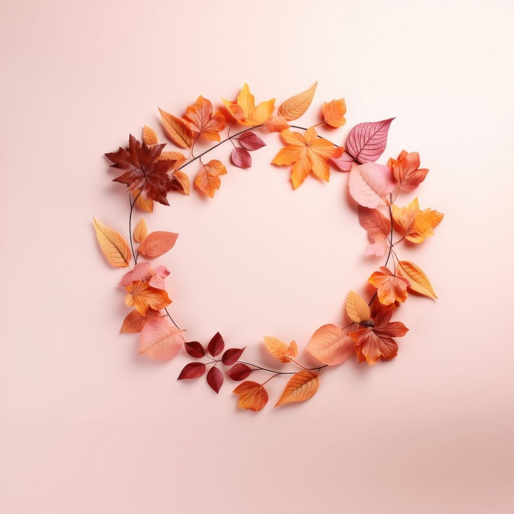 Autumn frame flower plant petal. AI generated Image by rawpixel.