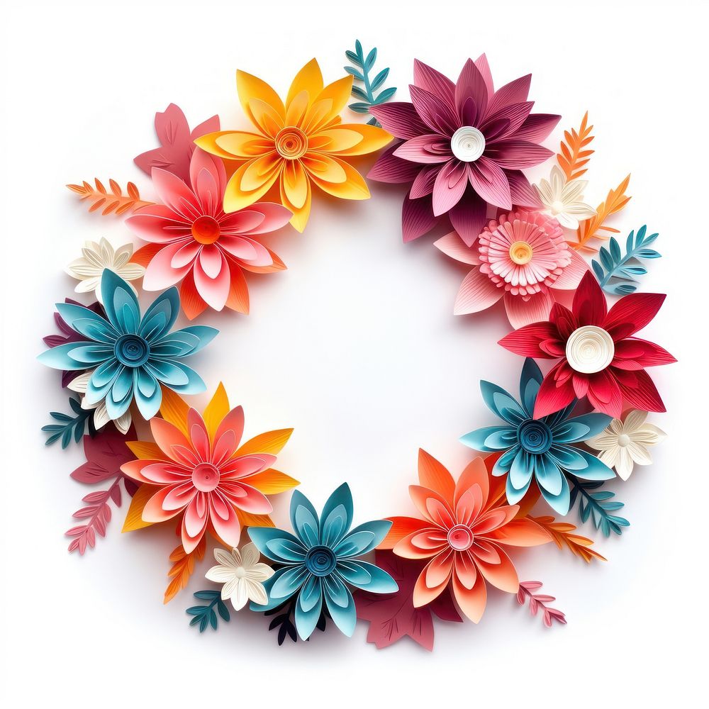 Colorful flower wreath plant art. AI generated Image by rawpixel.