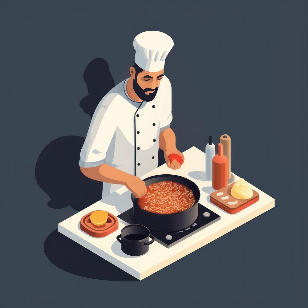 Chef cooking isolated adult food restaurant. AI generated Image by rawpixel.