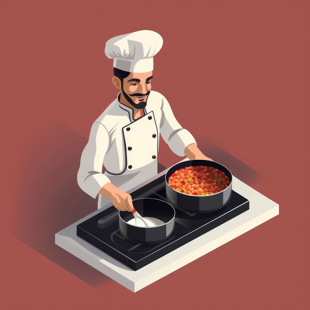 Chef isolated kitchen cooking adult. AI generated Image by rawpixel.