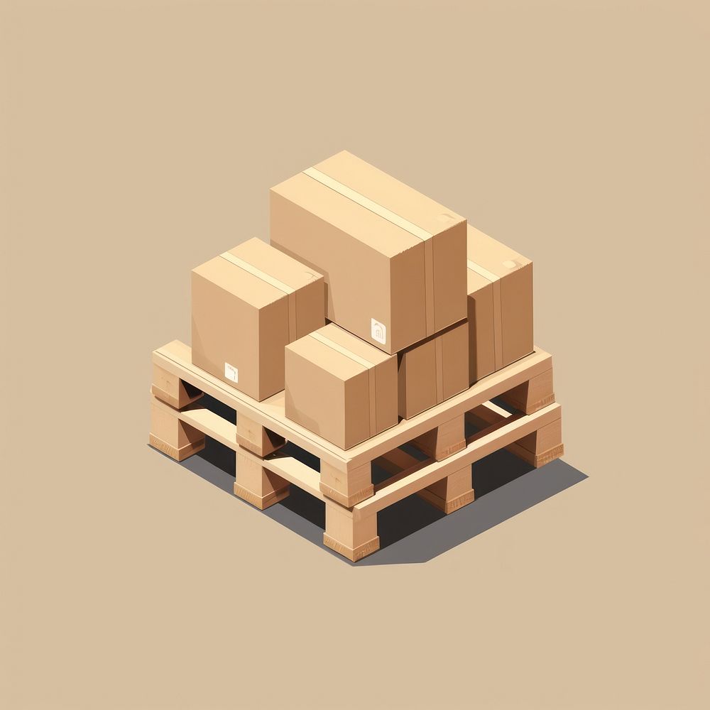 Cardboard box pallet wood. AI generated Image by rawpixel.