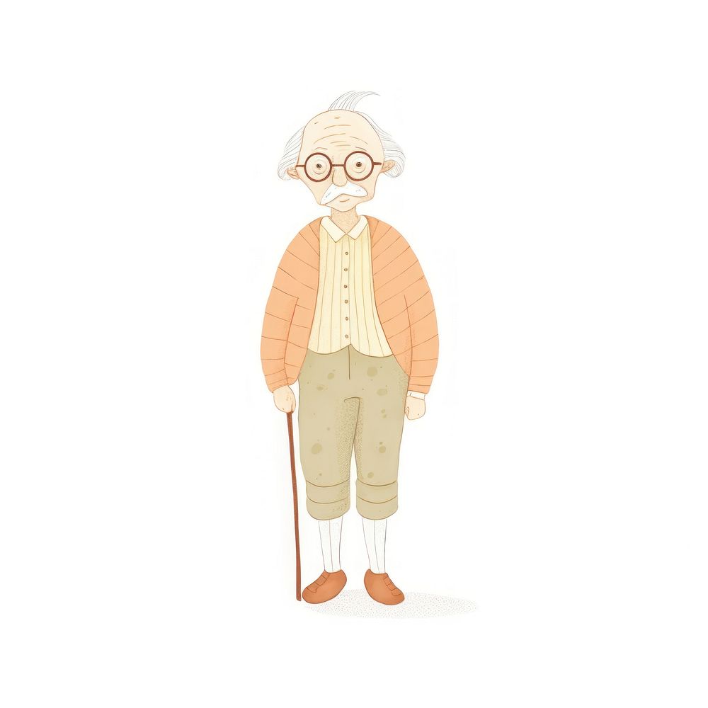 Grandpa character white background retirement portrait. AI generated Image by rawpixel.