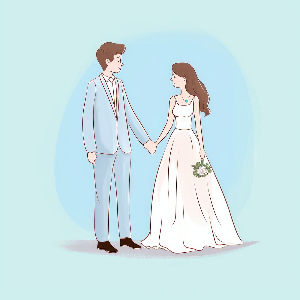 Wedding wedding fashion cartoon. AI generated Image by rawpixel.