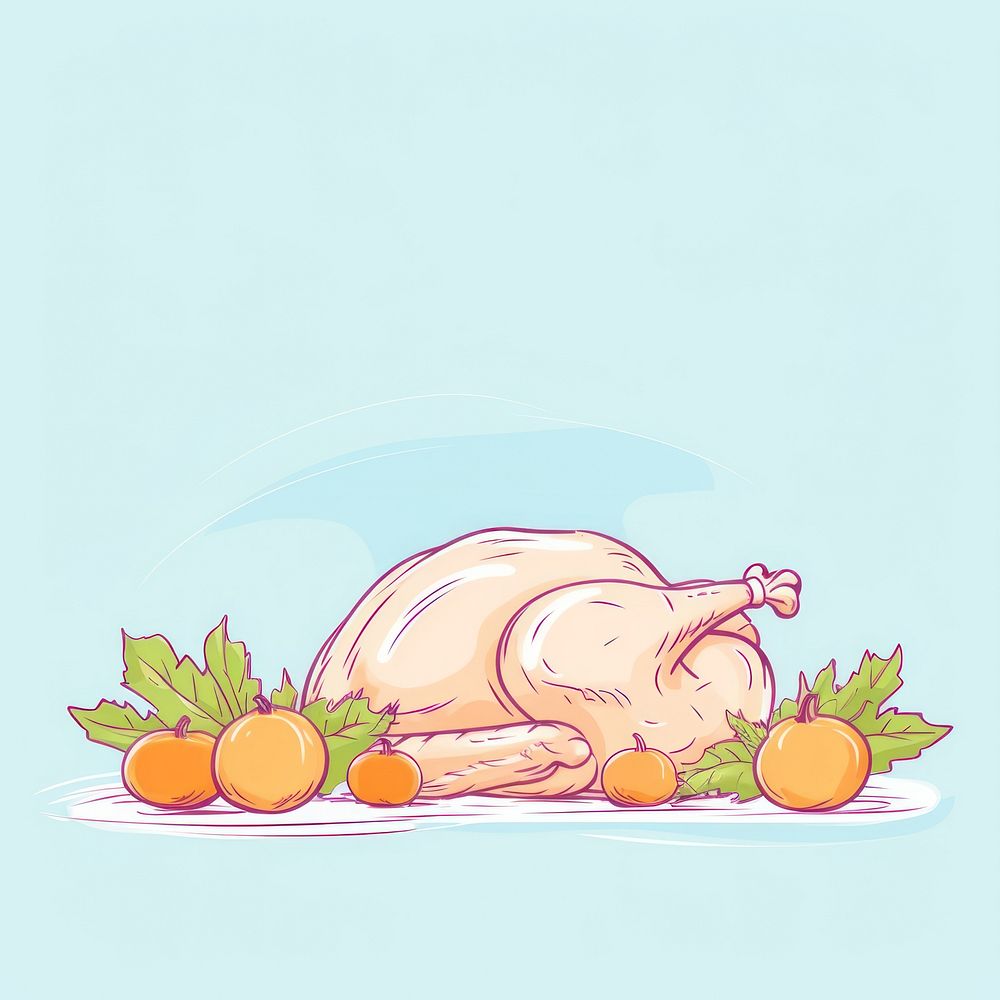 Thanksgiving thanksgiving cartoon dinner. AI generated Image by rawpixel.