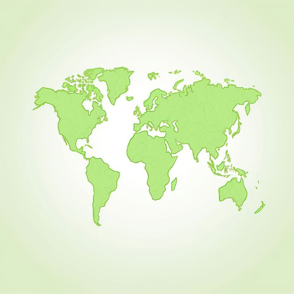 Green World Map green map diagram. AI generated Image by rawpixel.
