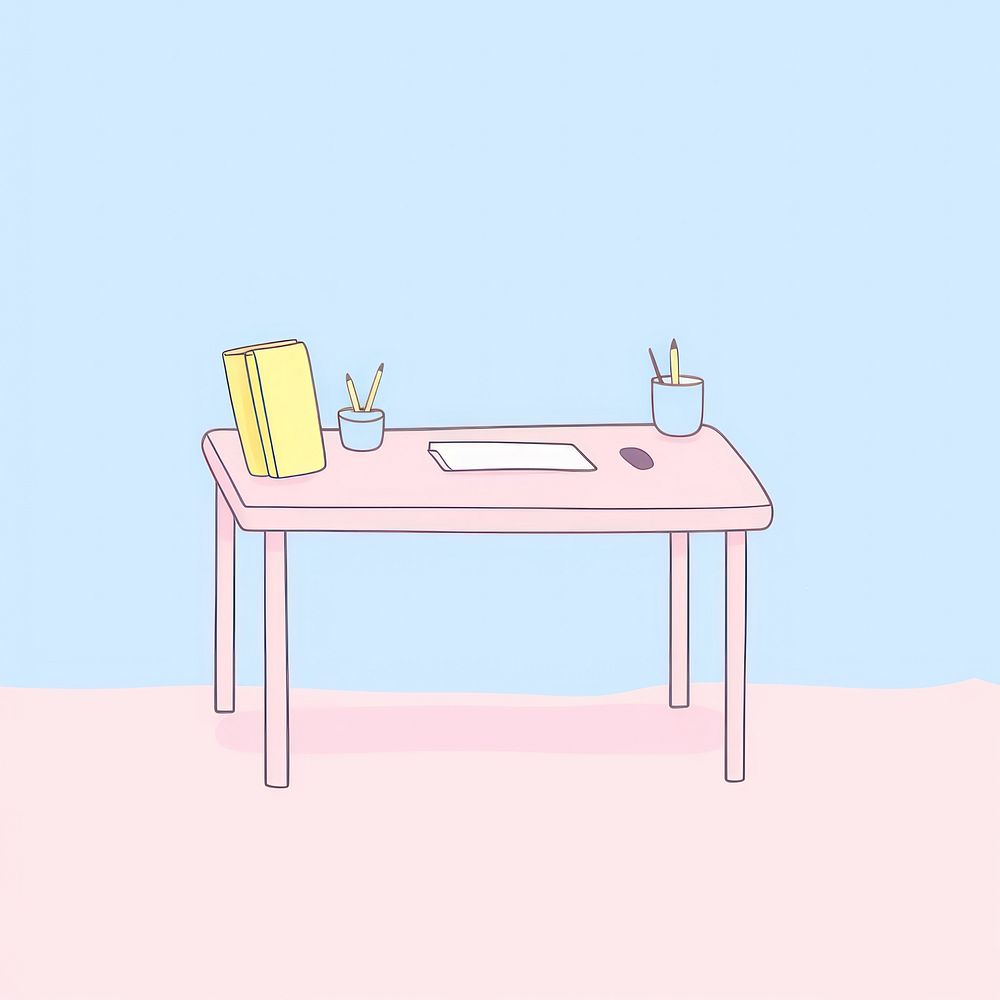 Desk furniture cartoon table. AI generated Image by rawpixel.