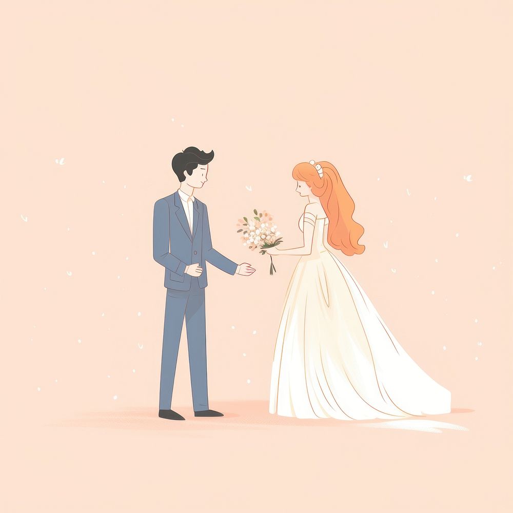Wedding wedding cartoon dress. AI generated Image by rawpixel.