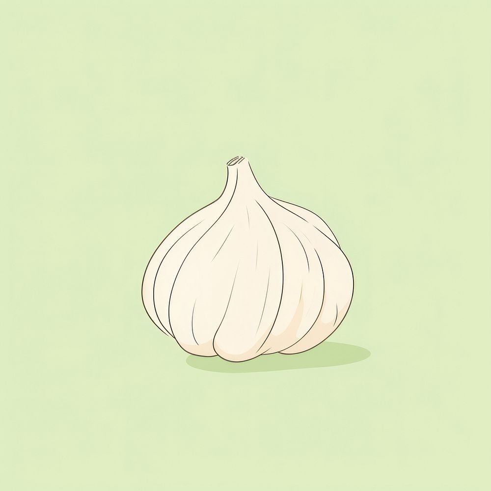 Garlic vegetable cartoon food. AI generated Image by rawpixel.