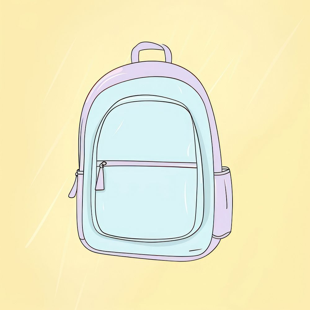 Backpack cartoon line bag. AI generated Image by rawpixel.