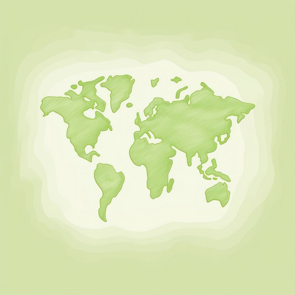 Green World Map green map cartoon. AI generated Image by rawpixel.