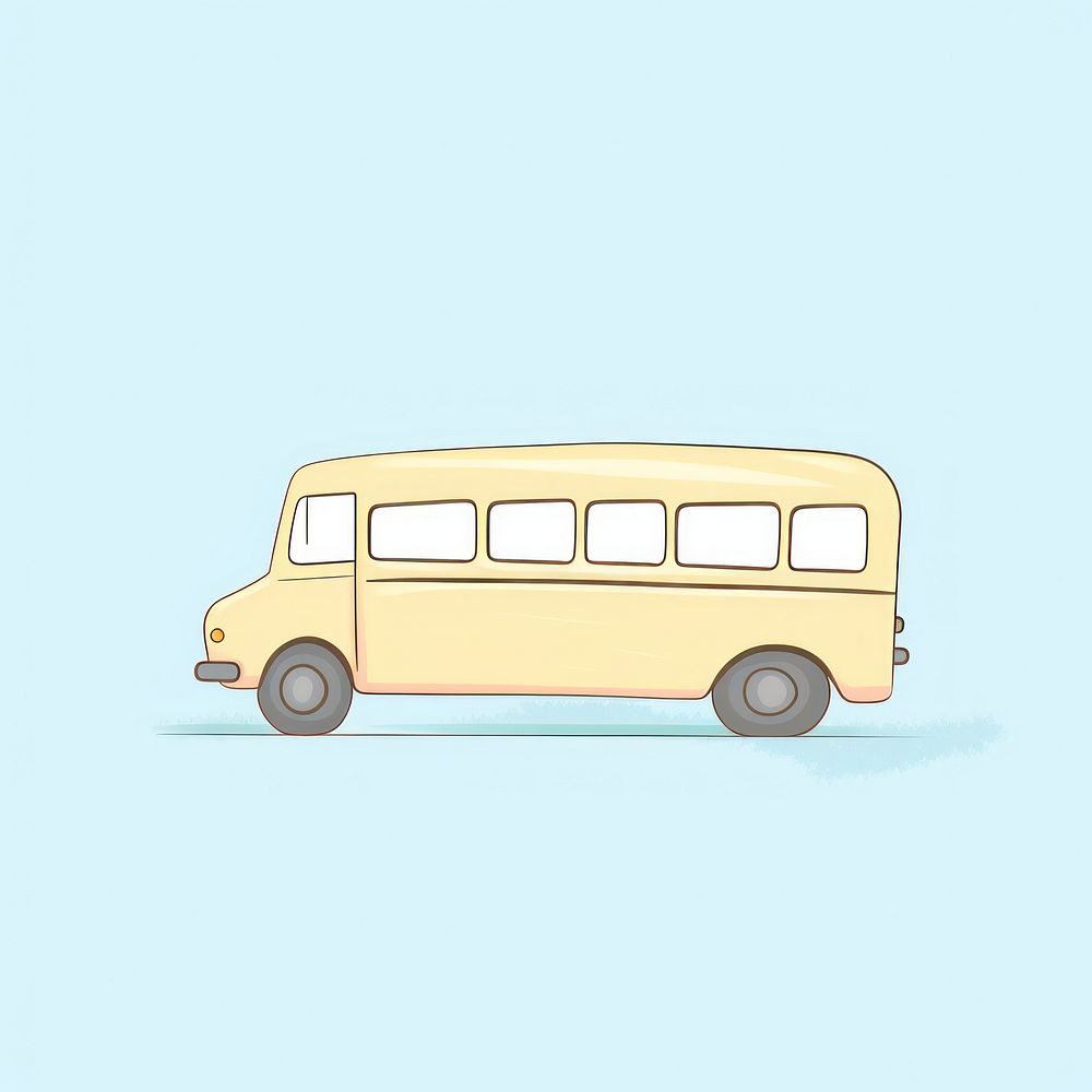 School bus vehicle minibus cartoon. AI generated Image by rawpixel.