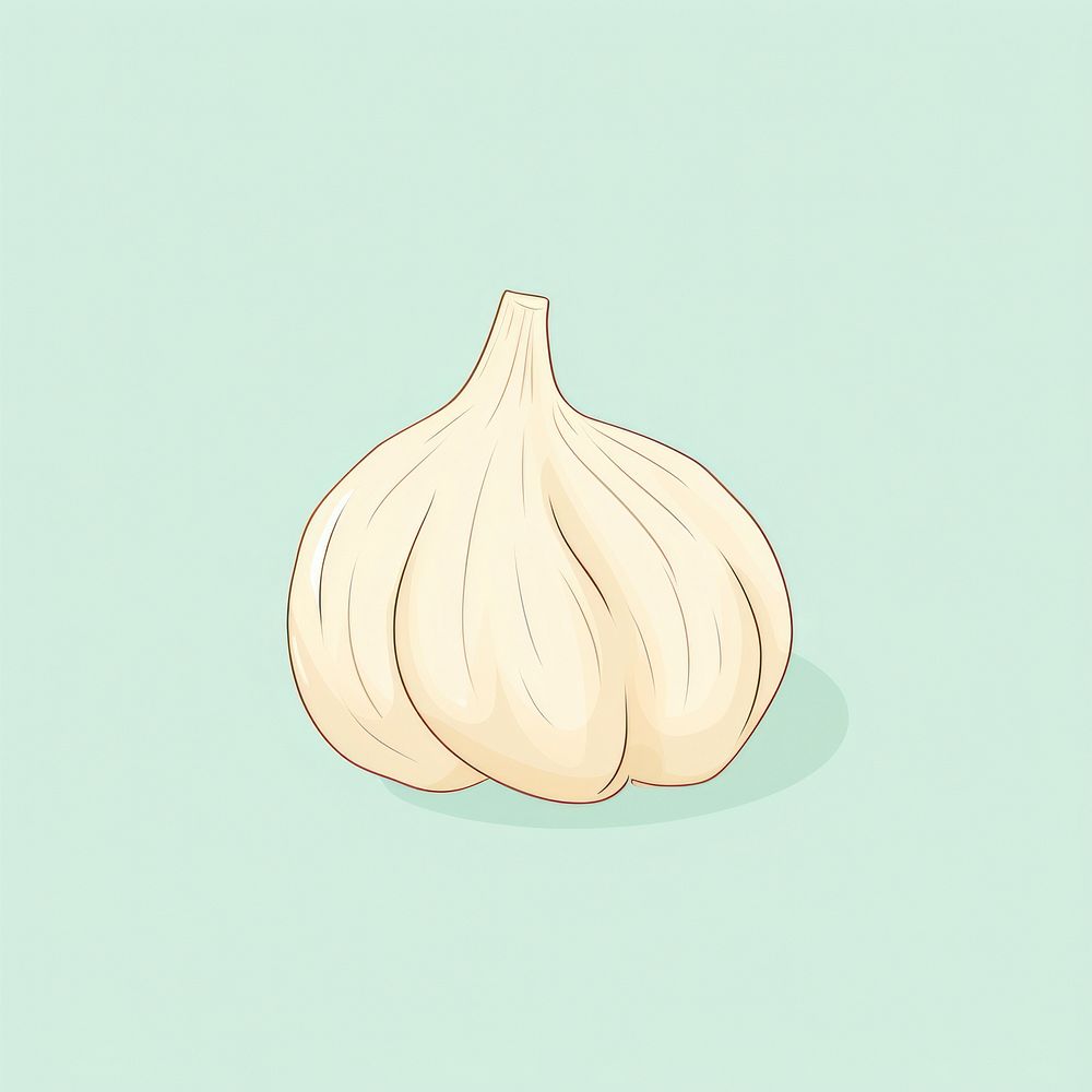 Garlic vegetable cartoon food. AI generated Image by rawpixel.