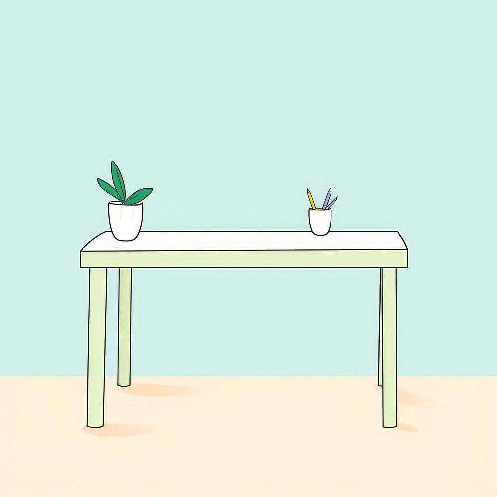 Desk furniture cartoon table. AI generated Image by rawpixel.